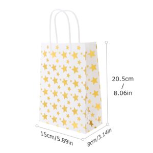 SOLUSTRE 36 Pcs Kraft Paper Gift Bag Paper Gift Bags Candy Gift Bags Gift Wrapping Bags Yellow Shopping Bags Halloween Presents Bag Retail Bags Christmas White Kraft Paper Child Customized