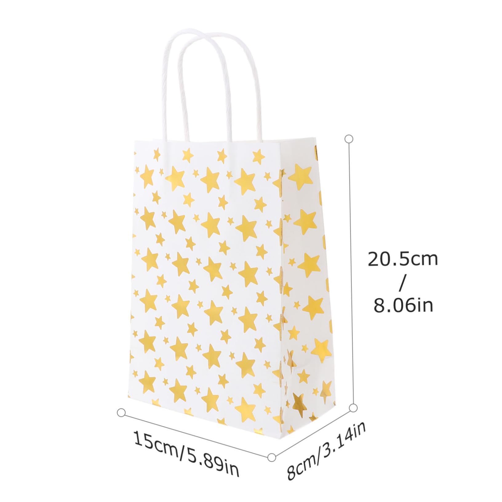 SOLUSTRE 36 Pcs Kraft Paper Gift Bag Paper Gift Bags Candy Gift Bags Gift Wrapping Bags Yellow Shopping Bags Halloween Presents Bag Retail Bags Christmas White Kraft Paper Child Customized