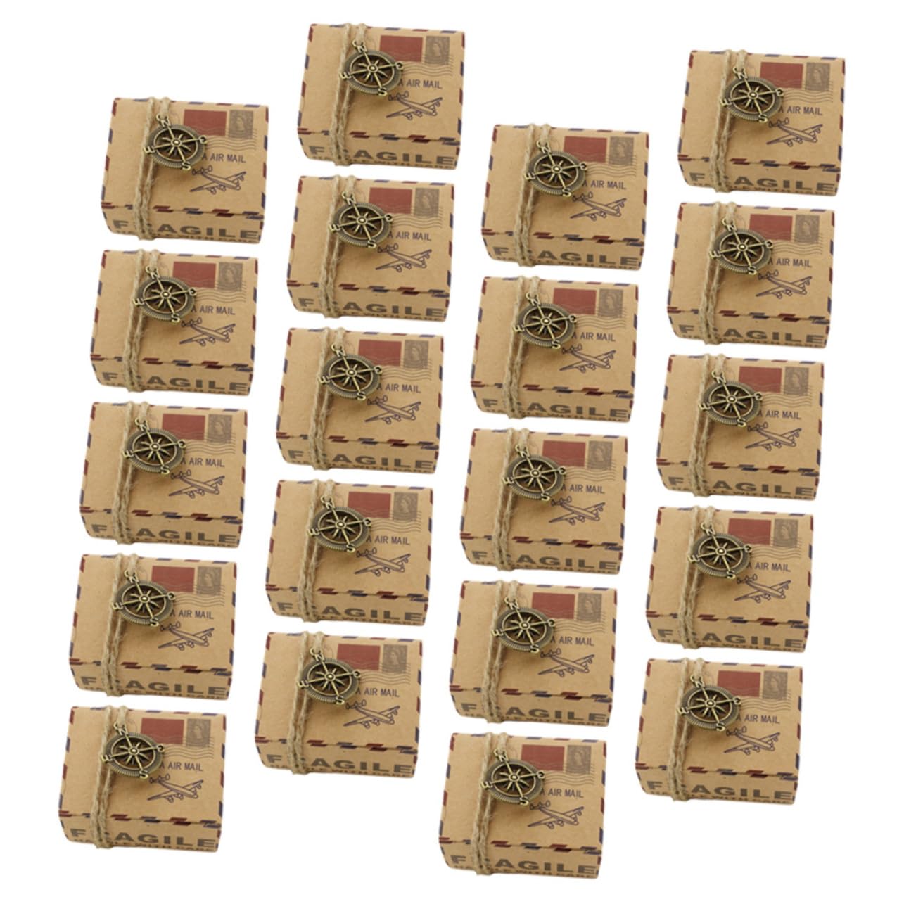 NOLITOY 20pcs Boxes Compass Candy Gift Bags Kraft Paper Small Gift