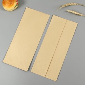 200 Pcs Kraft Paper Bags Flat Silverware Sleeves Churro Bags Cookie Treat Bags Food Bakery Bags for Kitchen Party Supplies