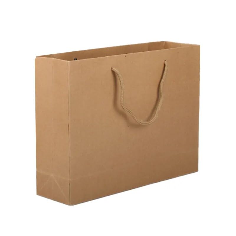 MODADA Gift Bags 10pcs Kraft Paper Portable Bags Gift Packaging Bag for Wedding Birthday Party Guests Clothing Hand Bags (Color : Kraft, Size : 15X12X6CM_10PCS)