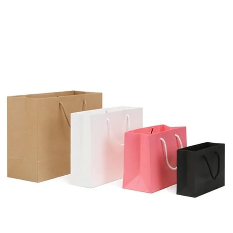 MODADA Gift Bags 10pcs Kraft Paper Portable Bags Gift Packaging Bag for Wedding Birthday Party Guests Clothing Hand Bags (Color : Kraft, Size : 15X12X6CM_10PCS)