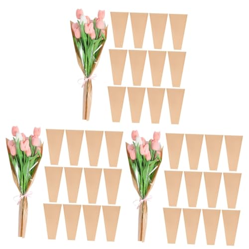 EXCEART 150 Pcs Packing Bag Single Flower Wrapping Bags Florist Wrapping Bag Bouquets Wrap Bags Floral Bouquet Gift Packaging Flower Arrangement Bag Wedding Vintage Paper Birthday Present