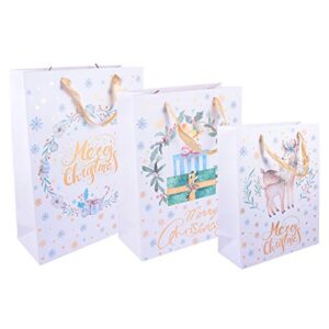 VAKUUM Bags 12pcs Christmas Kraft Gift Bags Xmas Paper Bags Merry Christmas Paper Bags Holiday Party Favors Supplies Paper Gift Bag