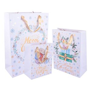 VAKUUM Bags 12pcs Christmas Kraft Gift Bags Xmas Paper Bags Merry Christmas Paper Bags Holiday Party Favors Supplies Paper Gift Bag