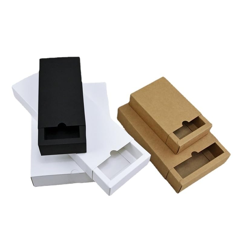 MODADA Gift Bags 10pcs Kraft Paper Drawer Packaging Box Clothing Candy Packaging Gift Boxes (Color : White, Size : 8x8x4cm)