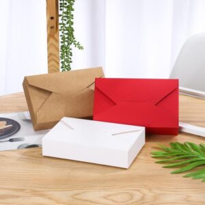 MODADA Gift Bags 10/20pcs Kraft Paper Gift Boxes White Red Candy Box For Wedding Birthday Christmas Party Chocolate Cake Baking Packaging Box (Color : White, Size : 10PCS_19.5X12.5X4CM)