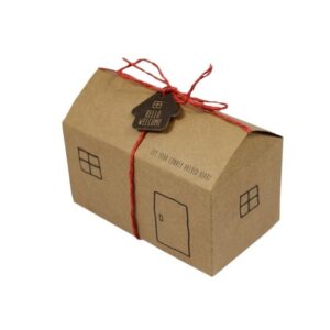 modada gift bags paper gift box 5sets house design white kraft paper box wedding party favor box cake candy box bag with paper tag and string (color : kraft)