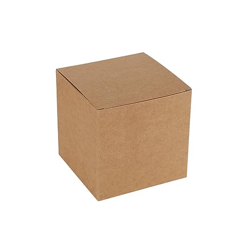 MODADA Gift Bags 5/10pcs Kraft Paper Boxes Folding Small Square Packaging Box for Gifts (Color : Kraft, Size : 10PCS_5X5X5CM)