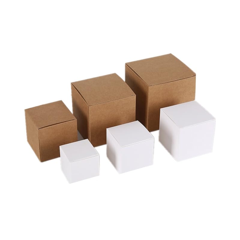 MODADA Gift Bags 5/10pcs Kraft Paper Boxes Folding Small Square Packaging Box for Gifts (Color : Kraft, Size : 10PCS_5X5X5CM)