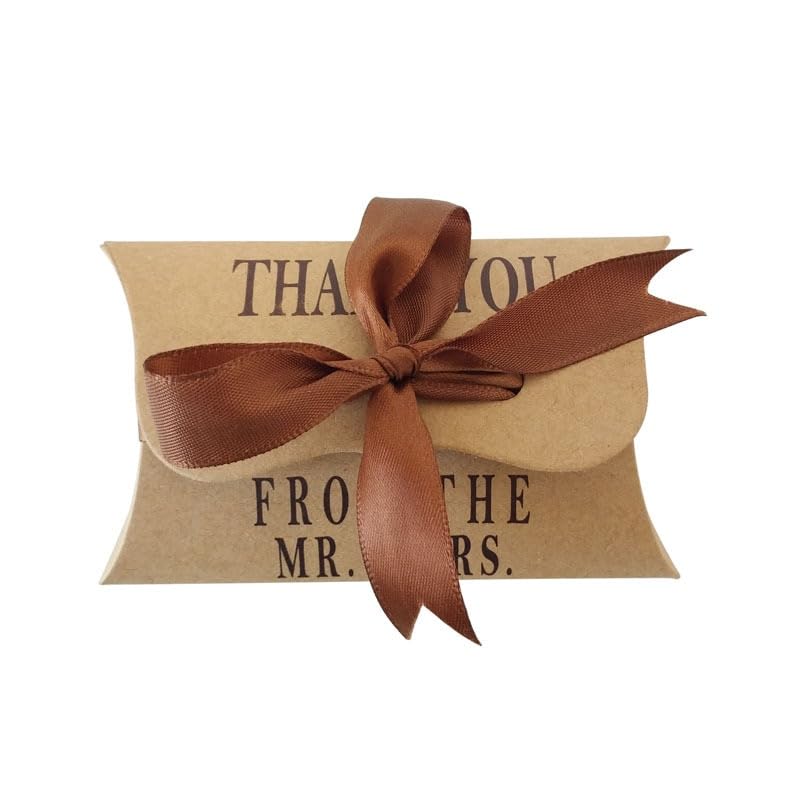 MODADA Gift Bags Kraft Paper Candy Pillow Box Vintage Creative Gift Packaging Boxes for Wedding Party Birthday Event Favor (Color : Kraft paper, Size : 150 PCS_11X6.5X2CM)