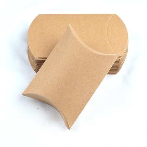 MODADA Gift Bags Pillow Candy Box Kraft Paper Christmas Gift Packaging Boxes Candy Bags Wedding Favors Birthday Party Decorations (Color : Kraft, Size : 20Pcs)