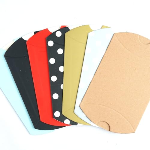 MODADA Gift Bags Pillow Candy Box Kraft Paper Christmas Gift Packaging Boxes Candy Bags Wedding Favors Birthday Party Decorations (Color : Kraft, Size : 20Pcs)