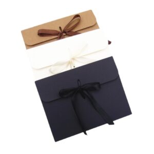 MODADA Gift Bags Kraft Paper Envelope Boxes for Scarf Underwear Facial Mask Packaging White Black Gift Box with Ribbons Favor Box Printed (Color : Kraft, Size : 50PCS_24X18X0.7CM)