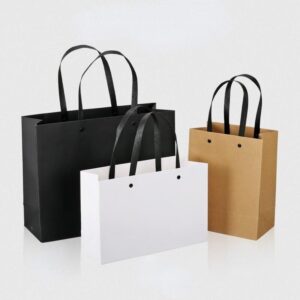 MODADA Gift Bags Kraft Paper Clothing Shopping Bags with Handles Reusable Gift Packaging Bags for Business White Black Paper Handbag (Color : Kraft, Size : 25x17x9cm 10pcs)