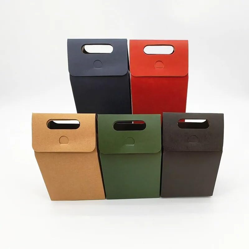 MODADA Gift Bags 12/24/48pcs Kraft Paper Gift Bags Small Portable Packaging Boxes Wedding Souvenirs for Guests (Color : Kraft, Size : 12PCS_M)