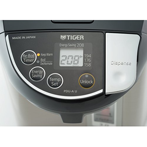 Tiger PDU-A50U-K Electric Water Boiler and Warmer, Stainless Black, 5.0-Liter