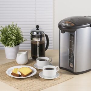 Zojirushi Micom Water Boiler & Warmer, 135 oz. / 4.0 Liters, Silver and Zojirushi NS-ZCC10 Neuro Fuzzy Rice Cooker, 5.5-Cup uncooked rice / 1L, White