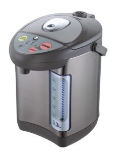 panda electric water boiler and warmer, 3.3l, stainless steel/brown, 750w, single hand operation, overheat protection, temperature control