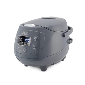 yum asia panda mini rice cooker with ninja ceramic bowl and advanced fuzzy logic (3.5 cup, 0.63 litre) 4 rice cooking functions, 4 multicooker functions, digital led display - 120v