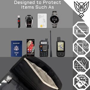 Xtreme Sight Line ~ Xecutive LITE Series Faraday Bag for Phones and Other Small Electronics ~ Data Security for Executive Travel ~ Tracking/Hacking Defense ~ Black Ballistic Nylon