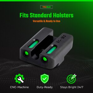 Truglo TFX PRO Handgun Sight, Glowing Shock Proof Tritium and Fiber Optic Night Sight for Handguns, Compact, Durable, and Snag Free Sight
