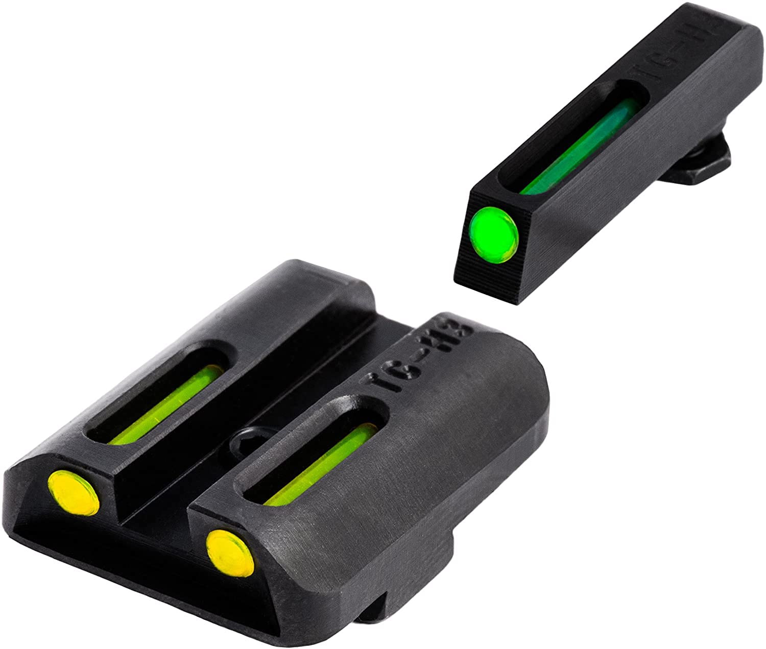 TruGlo TFO Tritium Fiber Optic Handgun Laser Sight Accessories Set with Rear Colors, Fits Glock 17/17L, 19, 22, 23, 24 Models and More, Yellow Light