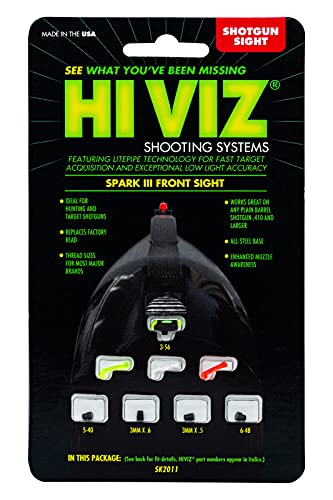 HIVIZ Spark III Shotgun Front Rifle Sight Replacement,Green, Red, and White