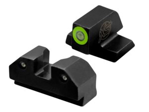 xs sights r3d tritium night sight for s&w m&p, sig, canik, taurus, and hk pistols, front and rear glow in the dark tritium for tactical applications (green, canik tp9)