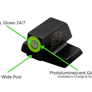 XS SIGHTS R3D Tritium Night Sight for S&W M&P, Sig, Canik, Taurus, and HK Pistols, Front and Rear Glow in The Dark Tritium for Tactical Applications (Green, Canik TP9)