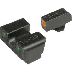 truglo tritium compact pro glow in the dark orange glock pistol sight with focus lock ring for glock 17, 17l, 19 and more