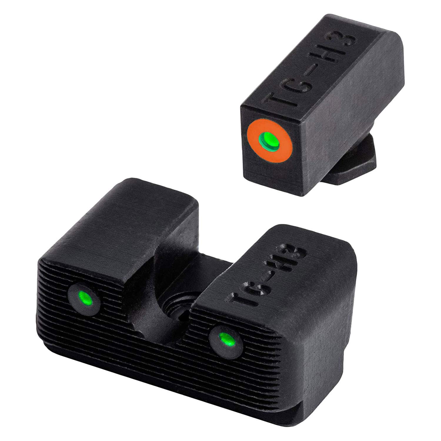 TruGlo Tritium Compact Pro Glow in the Dark Orange Glock Pistol Sight with Focus Lock Ring for Glock 17, 17L, 19 and More