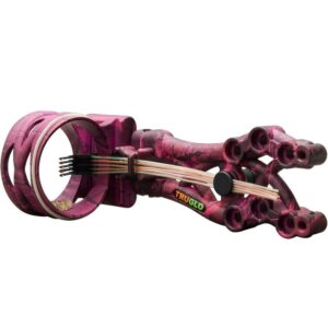 TruGlo Carbon Xtreme 5-Pin Highly-Visible Left-Hand Convertible Durable Ultra-Lightweight Carbon Composite Archery Bow Sight, Pink Camo