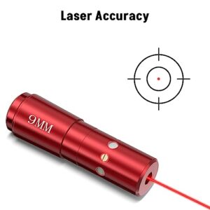 MidTen Bore Sight Laser 9mm Red Dot Boresighter with 2 Sets of Batteries