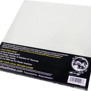 (100) 12" LP Record Outer Sleeves Premium 2.5mil Thick Archival Quality, Super Clear - 12SB025