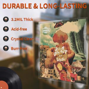 Record Sleeves for Vinyl Record, 20 Clear Plastic 12“ LP Record Sleeves Outer, 12.75" x 12.75" 3.2 Mil Album Covers, Protective Single & Double Record Sleeves for Vinyl Record Albums Protection