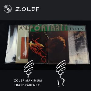 ZOLEF 100 12" anti static Vinyl Record Sleeves Combo Pack (50x 3mil Outer Sleeves & 50x Inner Round Bottom Sleeves), vinyl protective Crystal Clear Fit for Single & Double Lp Album Collection