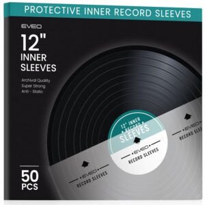 50 Vinyl Inner Sleeves with Rice Paper Anti-Static LP For 12" Records - Vinyl Inner Sleeves - Enjoy Crystal-clear, Protection, and Premium Quality | Record Inner Sleeves - 50 LP Inner Sleeves