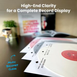 50 Vinyl Inner Sleeves with Rice Paper Anti-Static LP For 12" Records - Vinyl Inner Sleeves - Enjoy Crystal-clear, Protection, and Premium Quality | Record Inner Sleeves - 50 LP Inner Sleeves