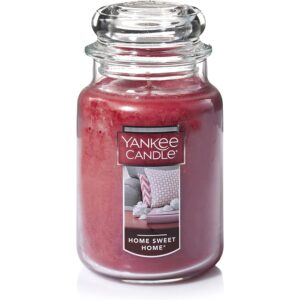 yankee candle home sweet home scented, classic 22oz large jar single wick candle, over 110 hours of burn time, ideal for fall, outdoors, home and christmas decorations