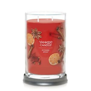 yankee candle kitchen spice scented, signature 20oz large tumbler 2-wick candle, over 60 hours of burn time