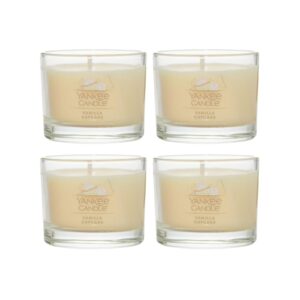 yankee candle signature votive mini candle jar, vanilla cupcake scent, natural soy wax blend candle with natural fiber wick, 1.3 oz glass jar (pack of 4)