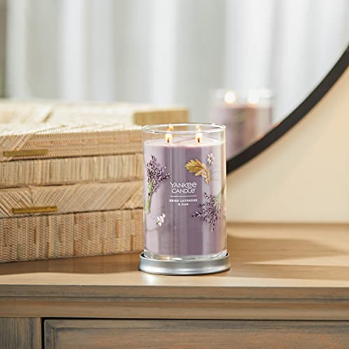 Yankee Candle Dried Lavender & Oak Scented, Signature 20oz Large Tumbler 2-Wick Candle, Over 60 hours of Burn Time, Ideal for Home use, Outdoor Events, and Gifts