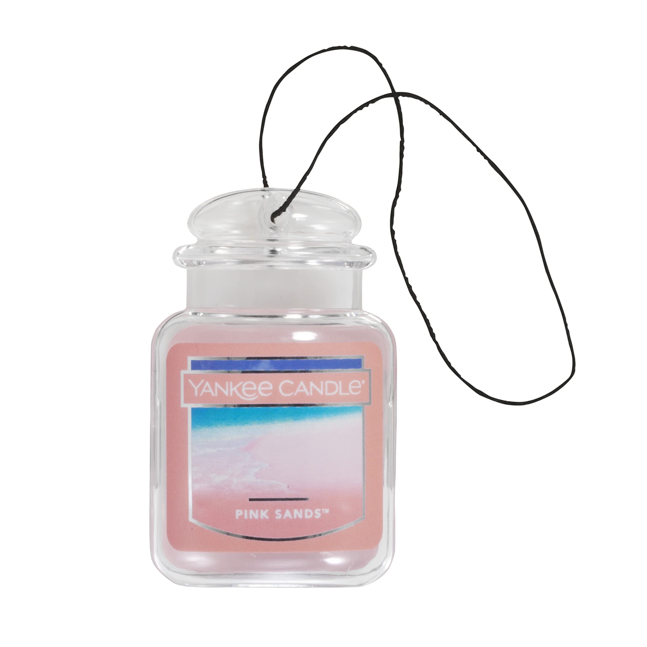 Yankee Candle Car Air Fresheners, Hanging Car Jar® Ultimate Pink Sands™ Scented, Neutralizes Odors Up To 30 Days