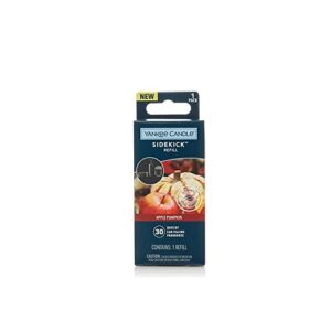 yankee candle car jar air freshener sidekick refill for visor clip, vent clip, or pendant - apple pumpkin (1 pack)