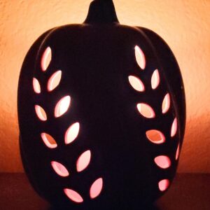 Yankee Candle Pumpkin Candle Holder for Large Jar Candles - Orange with Geometric Cutouts for Autumn Fall Halloween