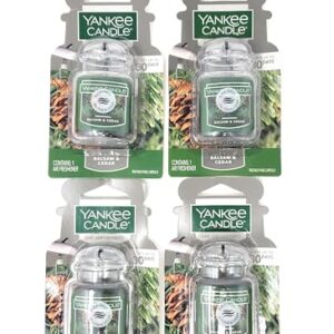 Yankee Candle Balsam & Cedar Car Jar Ultimate Air Freshener, Festive Scent (Pack of 4)