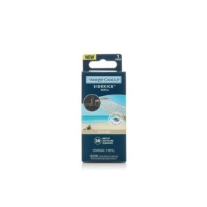 yankee candle car jar air freshener sidekick refill for visor clip, vent clip, or pendant - sun & sand (1 pack)