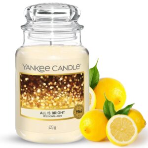 yankee candle all is bright large jar candle, white