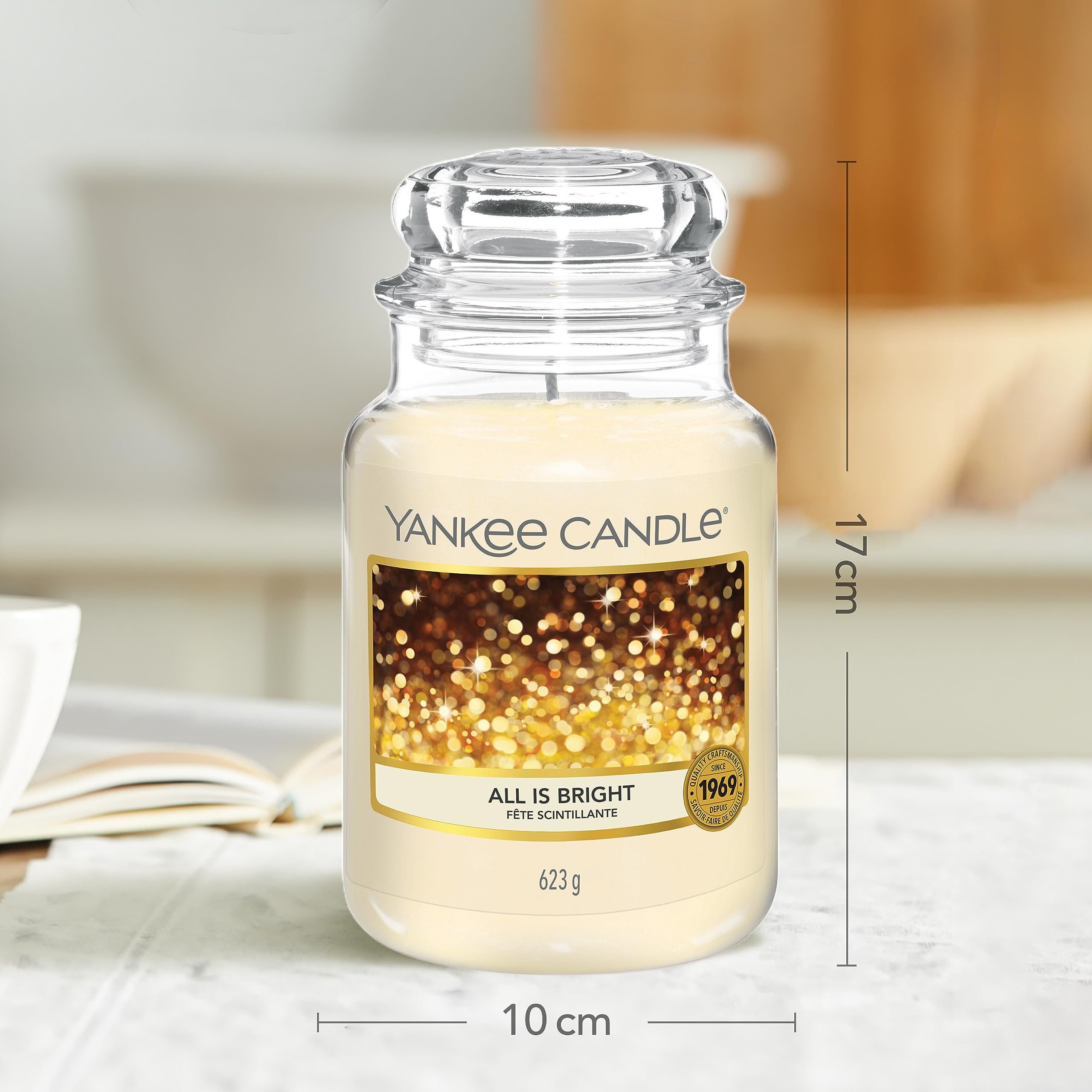 YANKEE CANDLE All is Bright Large Jar Candle, White